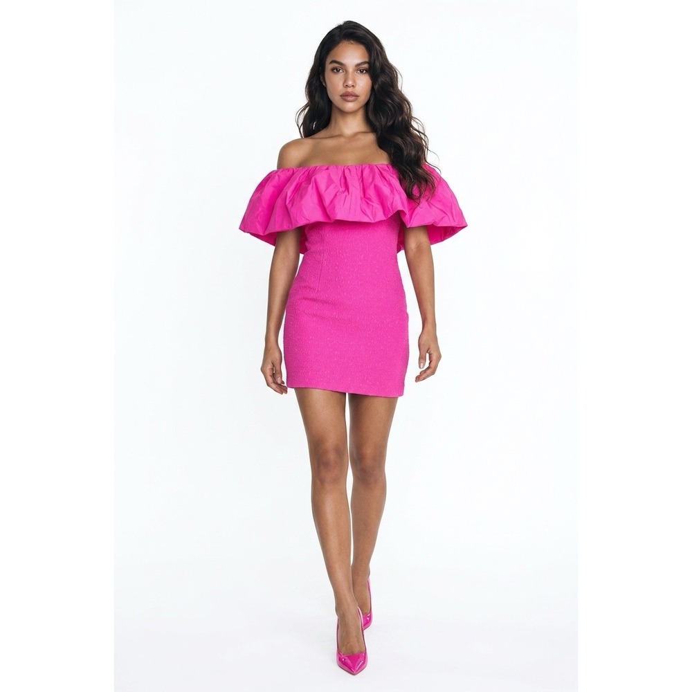 Rebecca Vallance‎ 4 Cecily Off-The-Shoulder Taffeta Cocktail Event Mini Dress